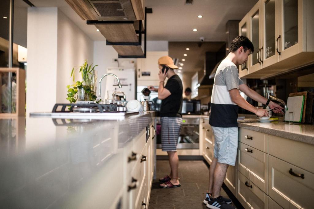 Köök või kööginurk majutusasutuses Norden Ruder Hostel Taitung