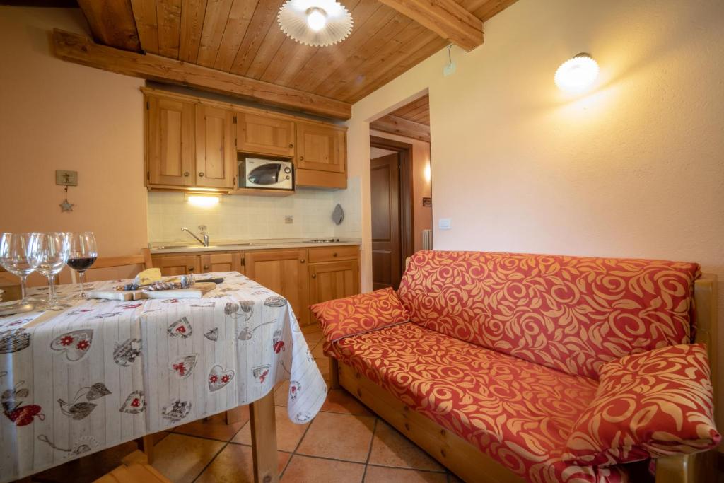 Kuchyň nebo kuchyňský kout v ubytování Walsertal Residence