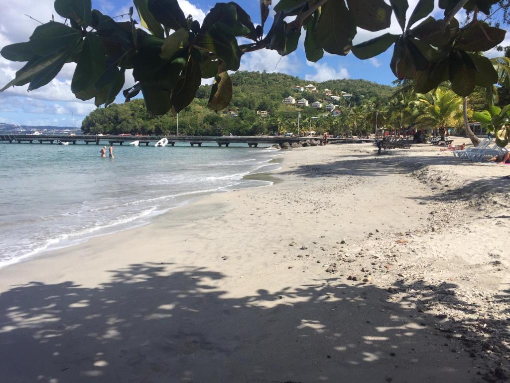 a beach with people swimming in the water at BAY VIEW MARTINIQUE in Les Anses-dʼArlets