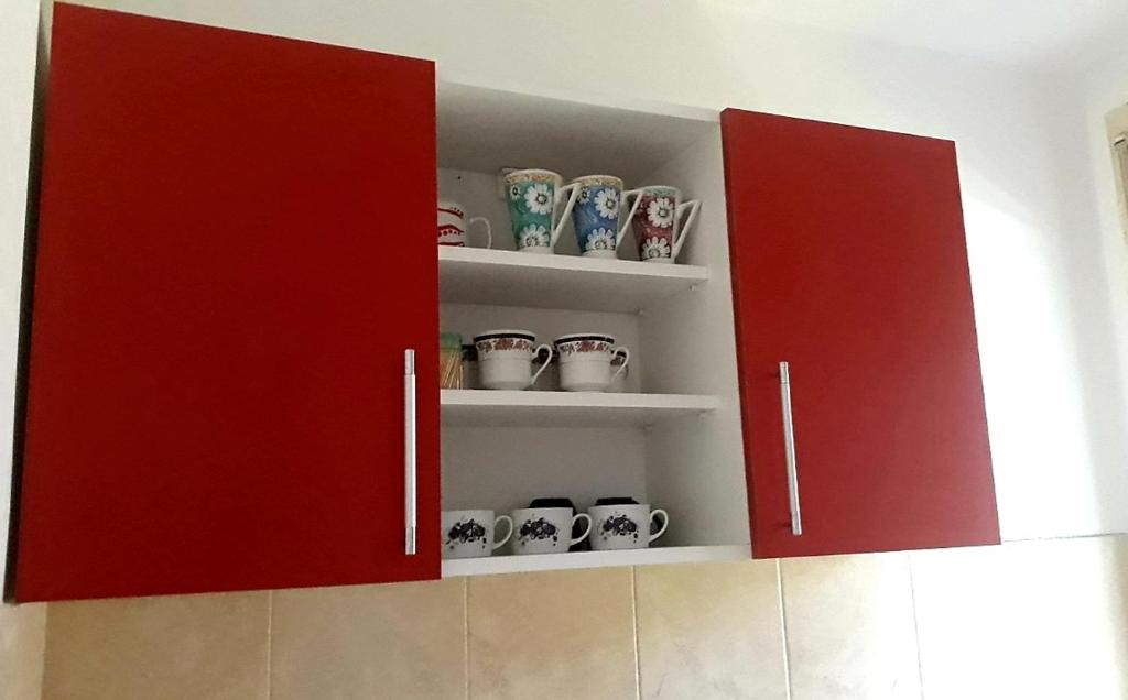 Kuchyň nebo kuchyňský kout v ubytování Apartmani Centar Banja Vrujci