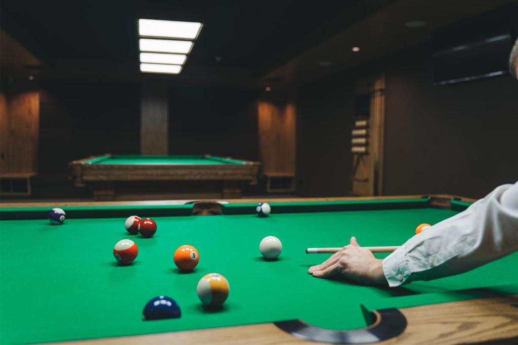 Biliár nebo kulečník v ubytování Hotel Irys by Derenivska Kupil