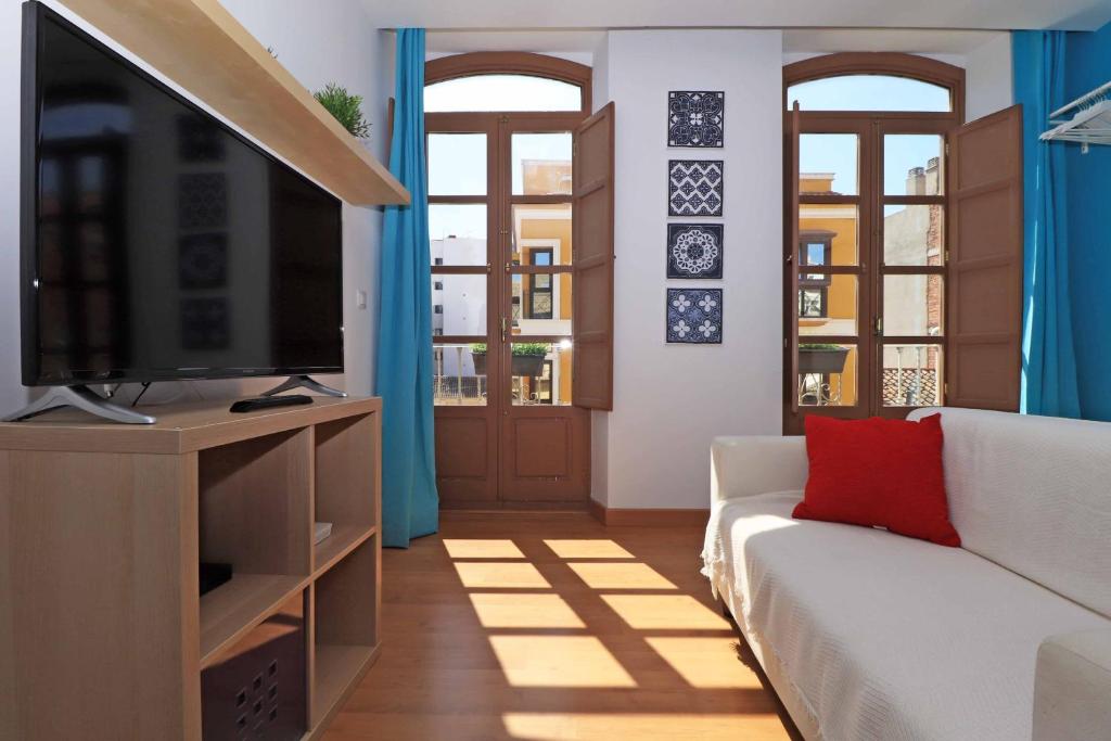 TV a/nebo společenská místnost v ubytování Del parque flats estudio lagunillas