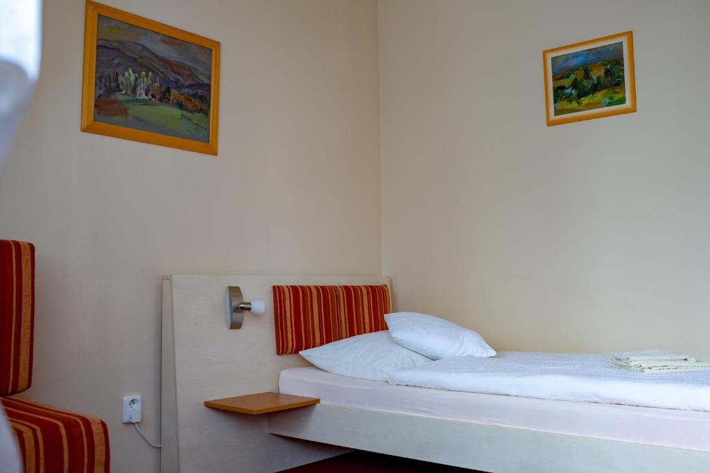 Postel nebo postele na pokoji v ubytování Penzion Na Kurtech