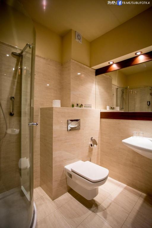 Koupelna v ubytování Hotel Lubicz