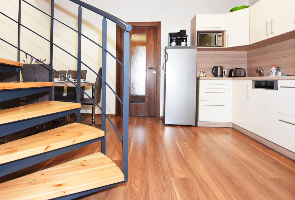 Kuchyň nebo kuchyňský kout v ubytování Apartmán U Sikorek