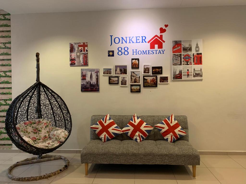 Posezení v ubytování Jonker 88 Homestay Melaka