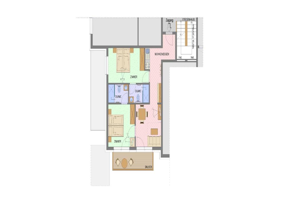 Plán poschodí v ubytovaní Casa Bellanova