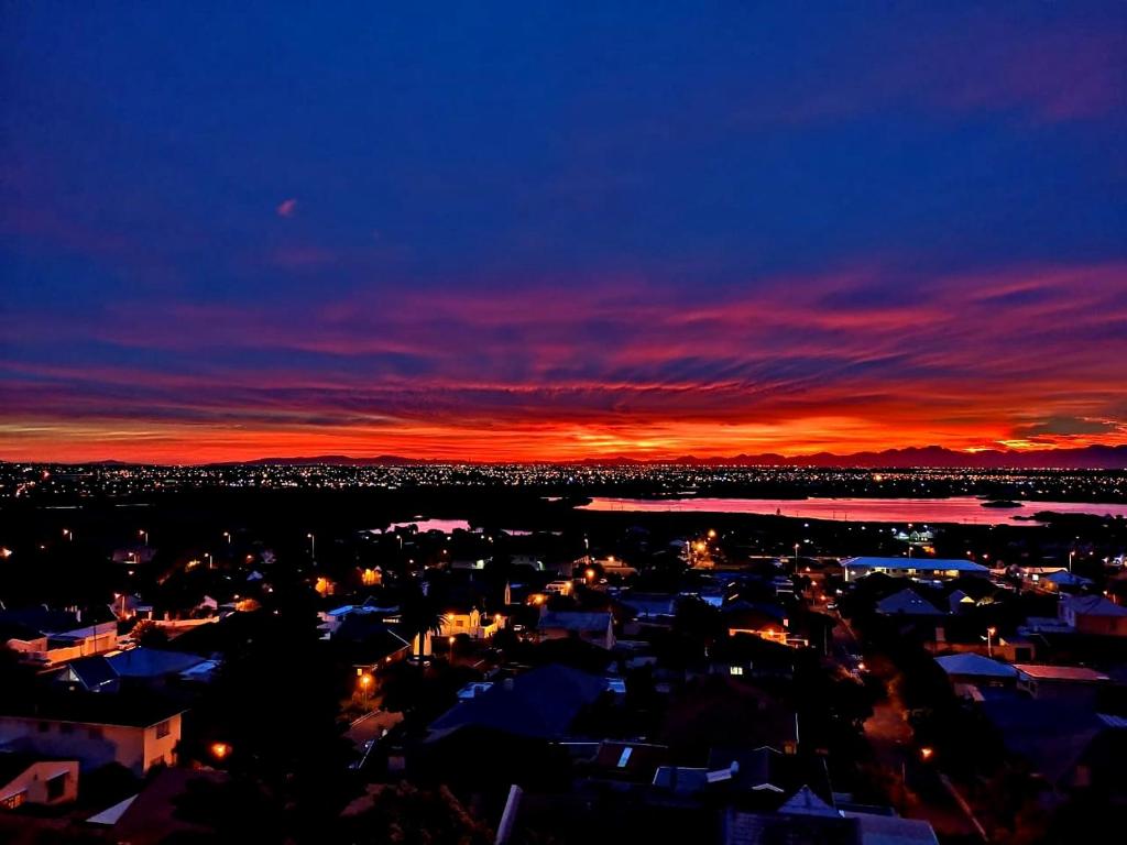 a view of a city at night at Lakeside Lodge in Lakeside