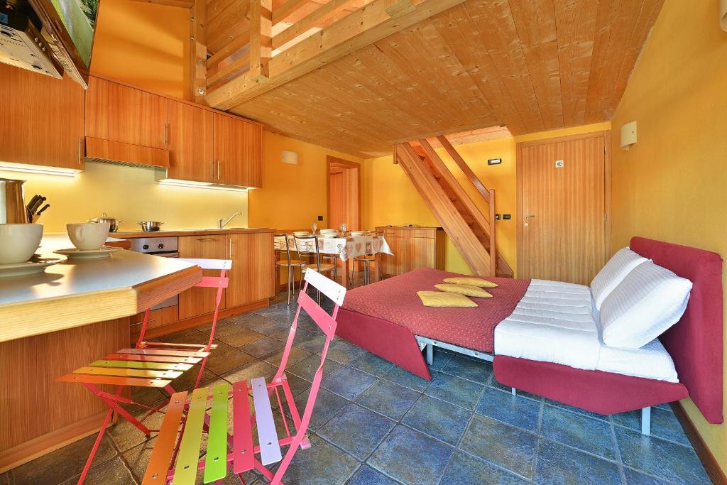 Kuchyň nebo kuchyňský kout v ubytování Chalet Matteo