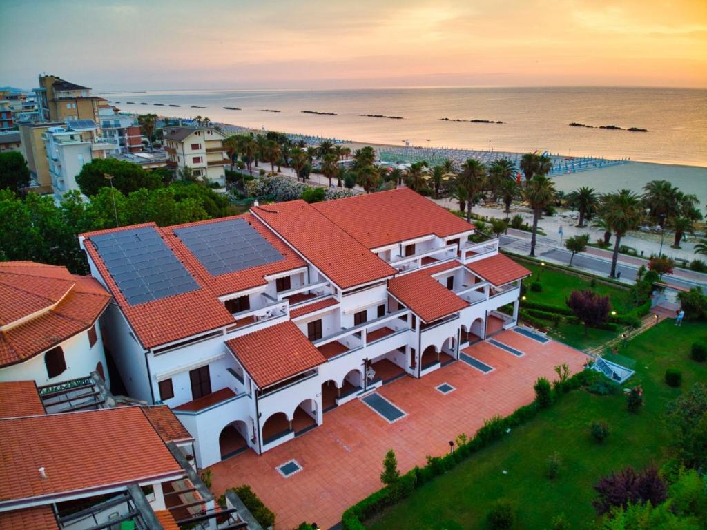 an aerial view of a house with solar panels on its roofs at Residence Elle in San Benedetto del Tronto