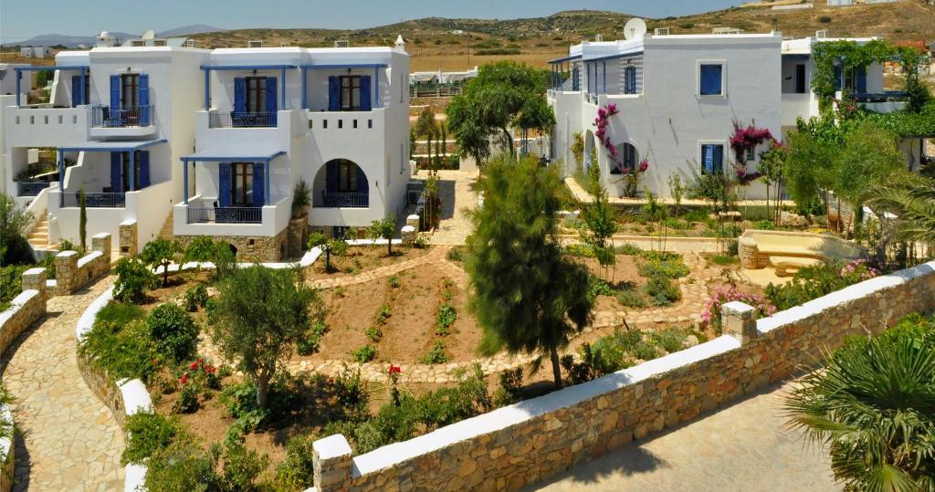 an aerial view of a house with a garden at Niriides Boutique Apartments in Koufonisia