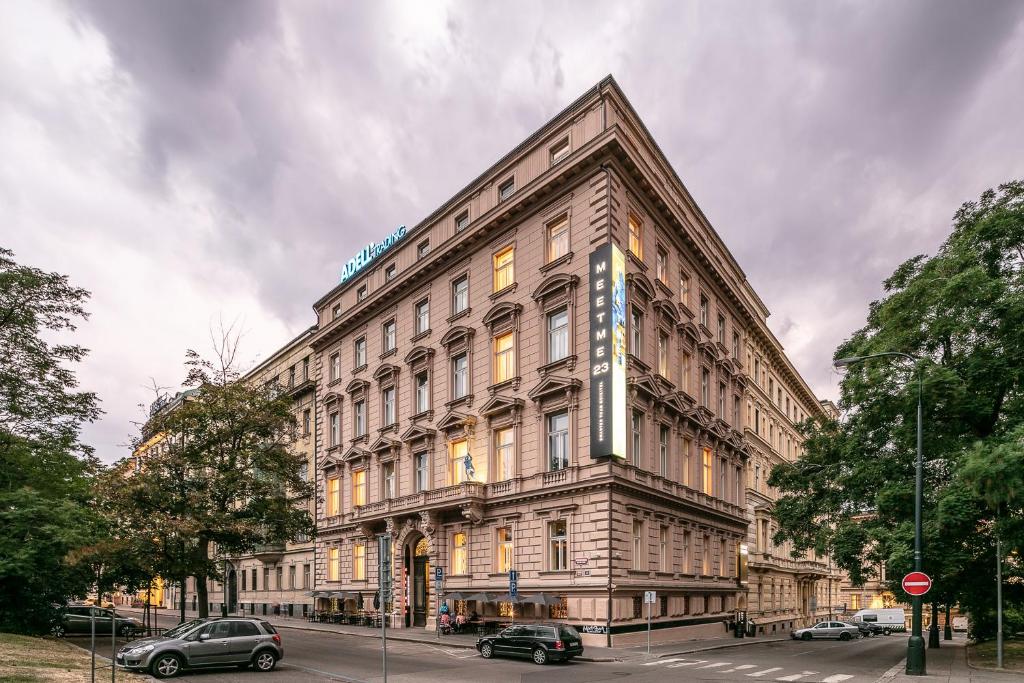 a large building on the corner of a street at MeetMe23 in Prague