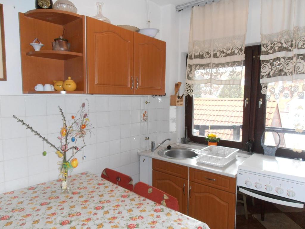 Kuchnia lub aneks kuchenny w obiekcie Apartmanház Gabriella