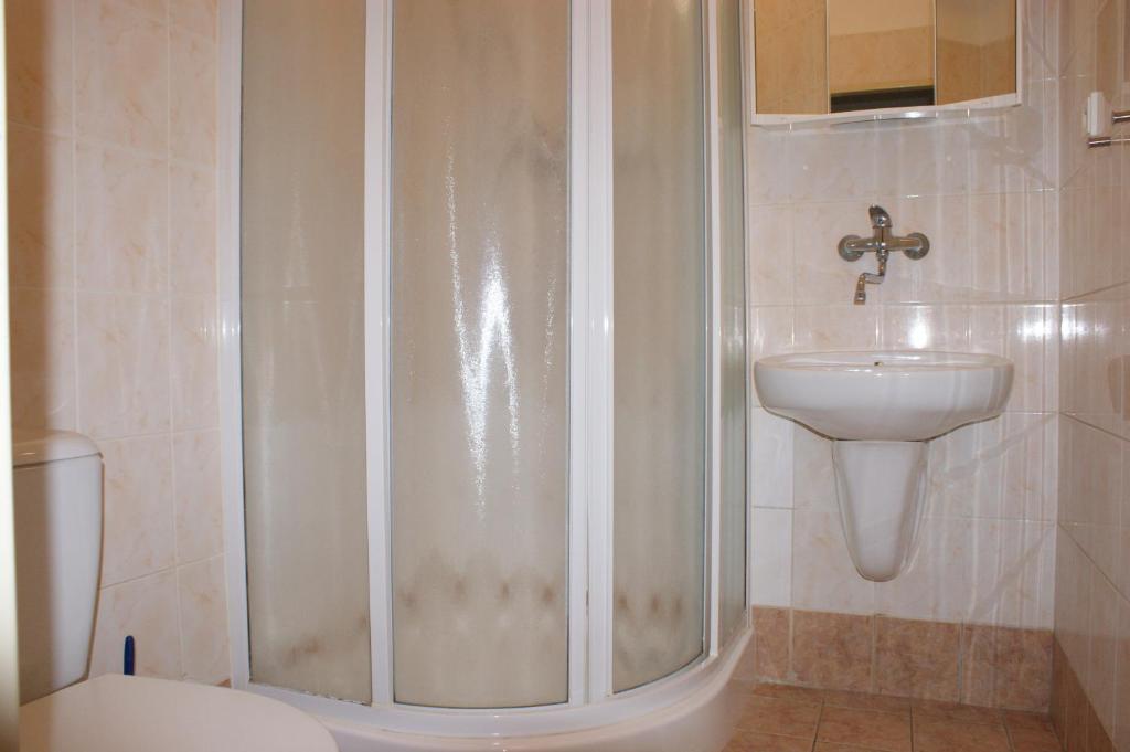 Koupelna v ubytování Hotel Trim