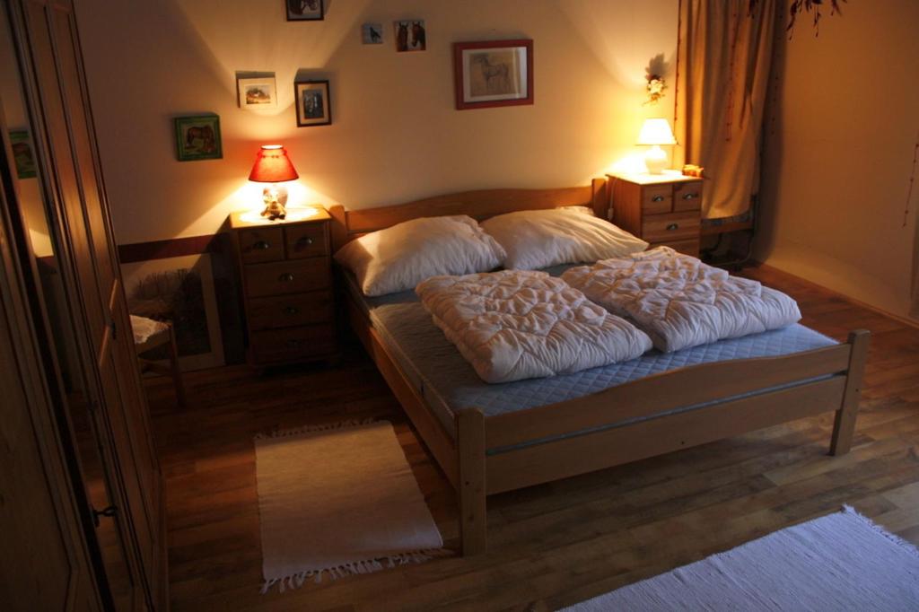 Postel nebo postele na pokoji v ubytování Falusi Vendégház
