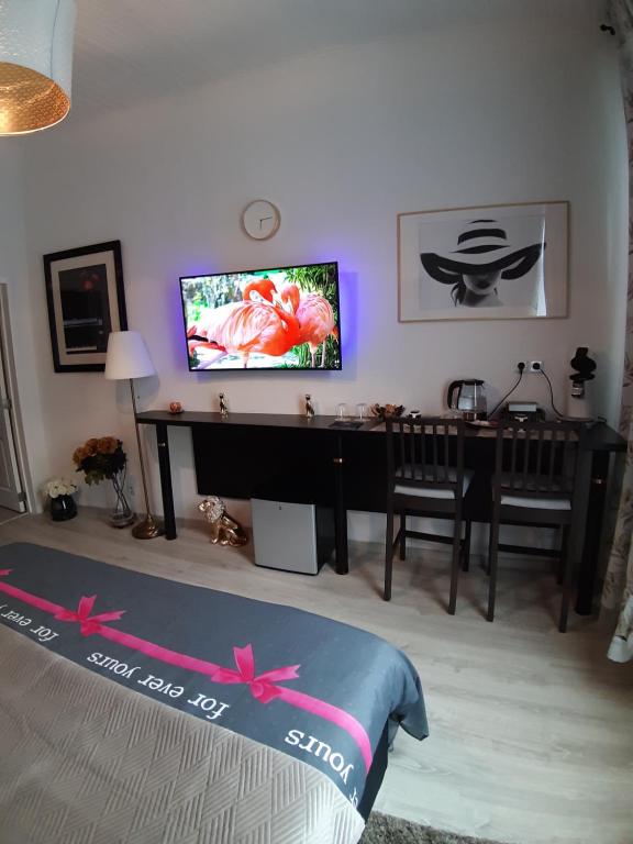 TV a/nebo společenská místnost v ubytování Room Lux SPA " TABARKA "