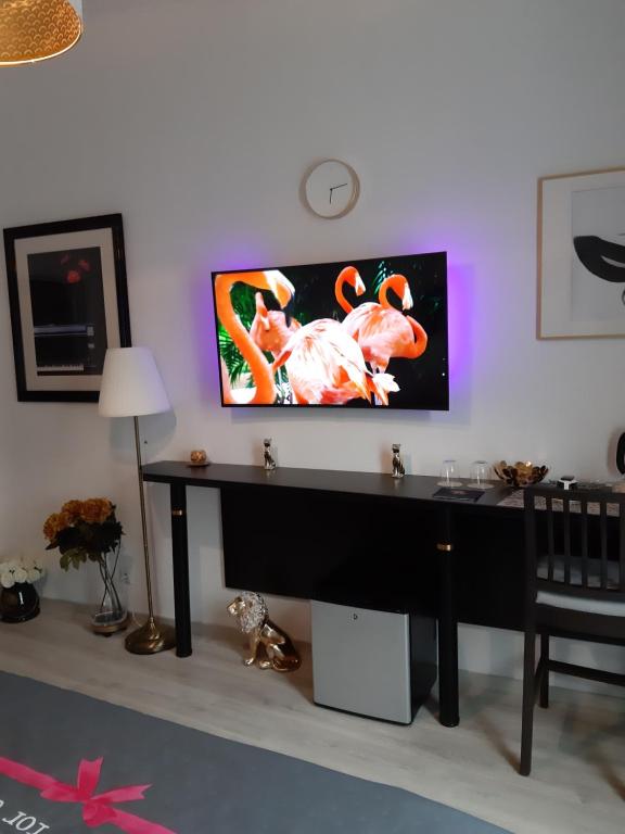 TV a/nebo společenská místnost v ubytování Room Lux SPA " TABARKA "