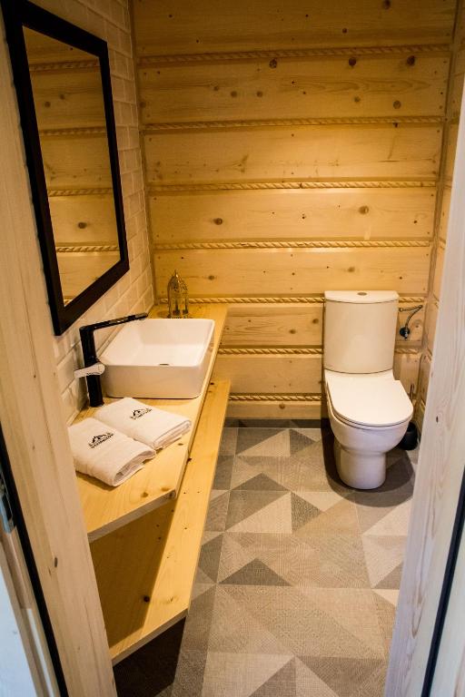 Kúpeľňa v ubytovaní Domki u Czerników