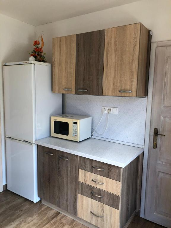 Kuchyň nebo kuchyňský kout v ubytování Privát Miško