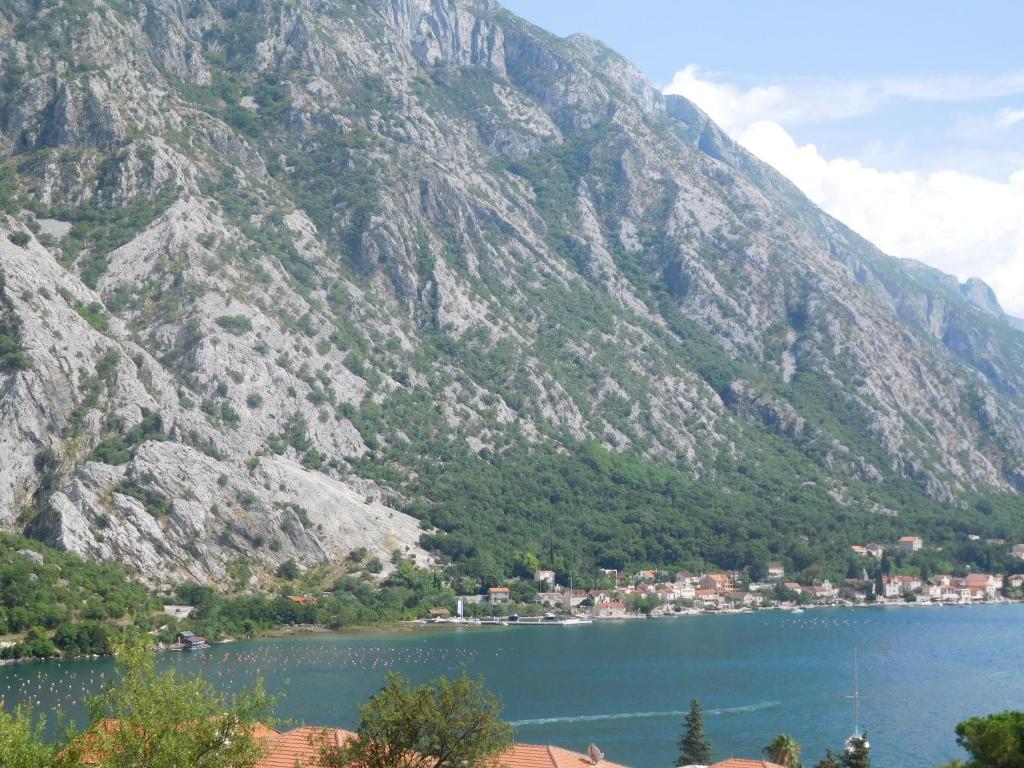 vistas a una montaña con un lago en Villa Aronija, en Kotor