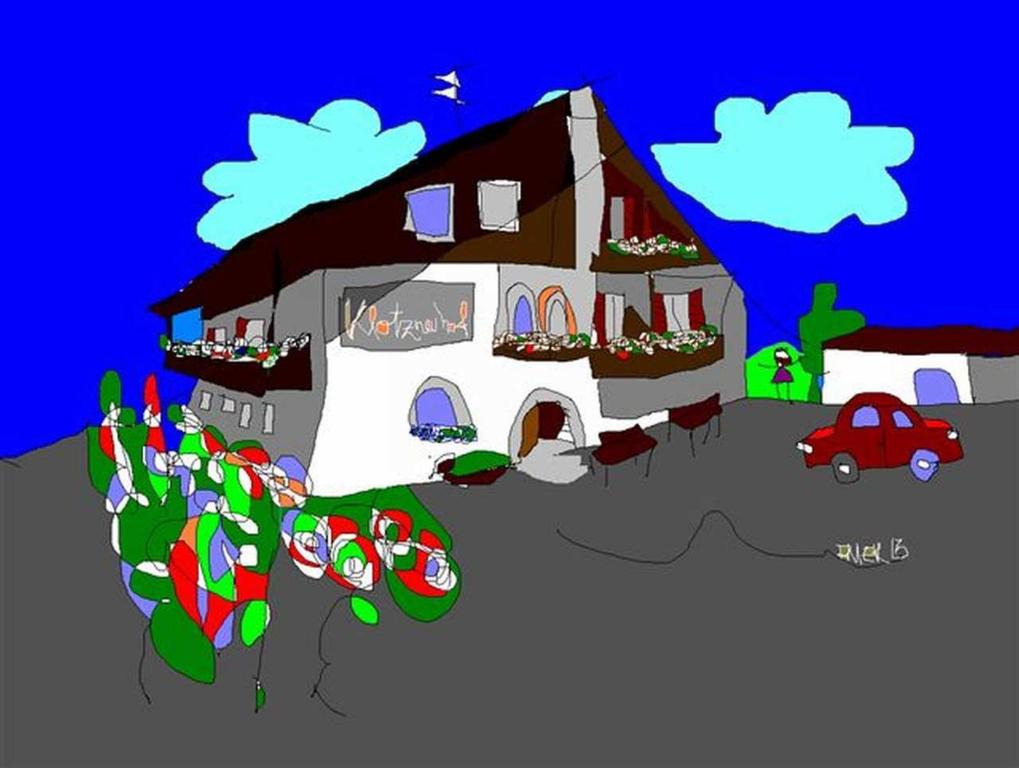 une illustration d'une maison avec des décorations de Noël dans l'établissement Pension Apartments Klotznerhof, à Schenna