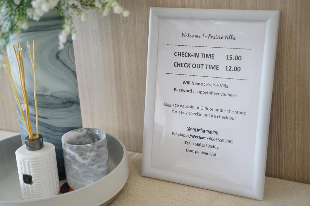 Certifikát, hodnocení, plakát nebo jiný dokument vystavený v ubytování Prairie Villa