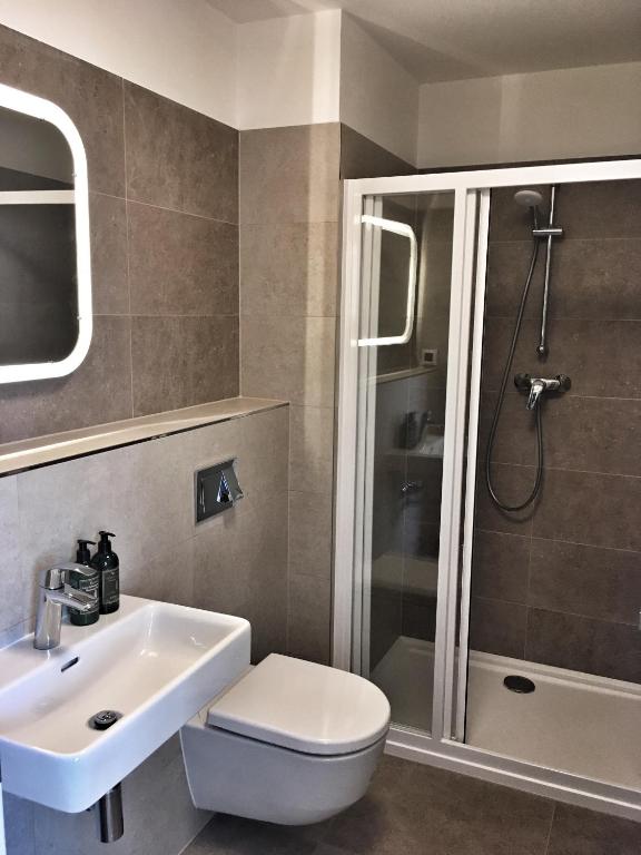 Koupelna v ubytování Apartmán Bambi Kvilda