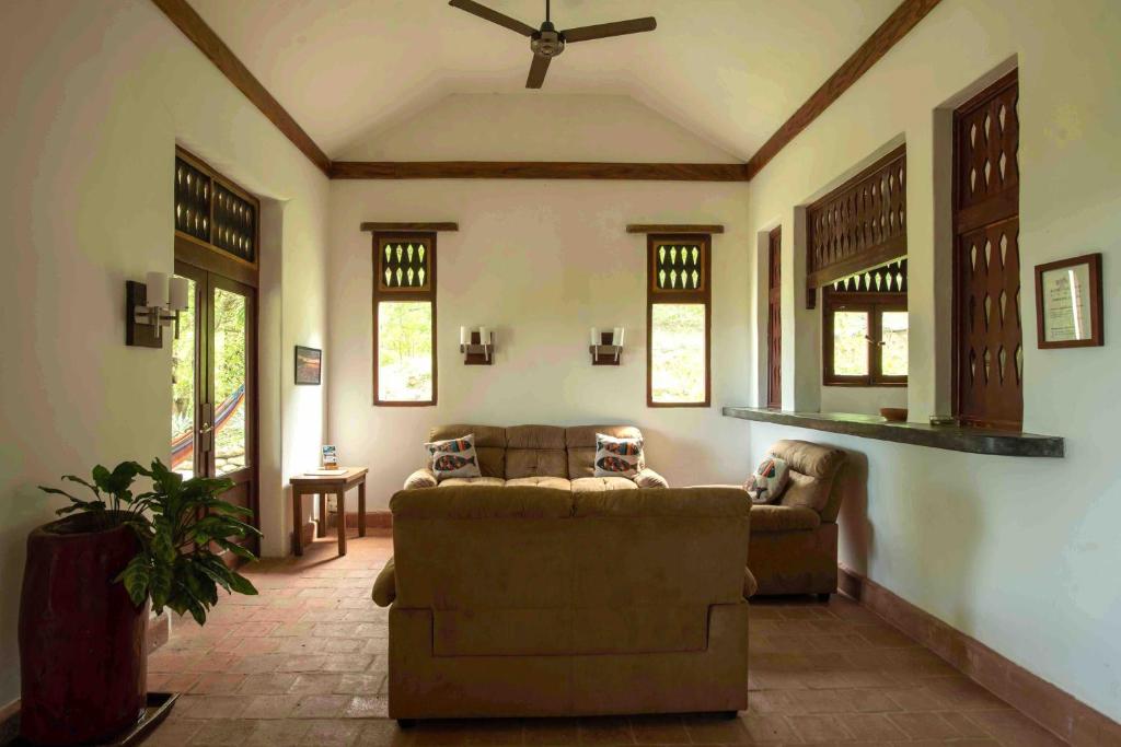 Posezení v ubytování Eco Venao Lodge, Playa Venao
