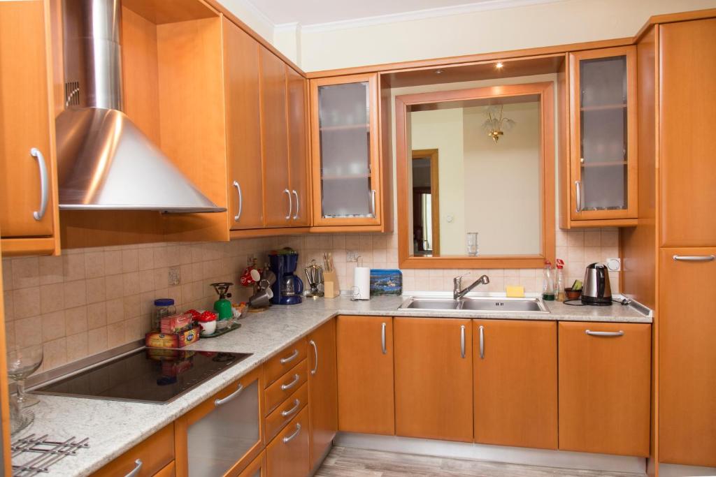 Kuchyň nebo kuchyňský kout v ubytování Veta's spacious central apartment