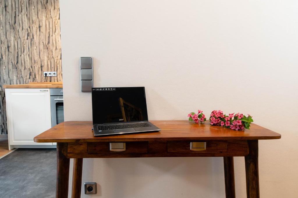 Kuchyň nebo kuchyňský kout v ubytování Apartment Schwarz Waldperle
