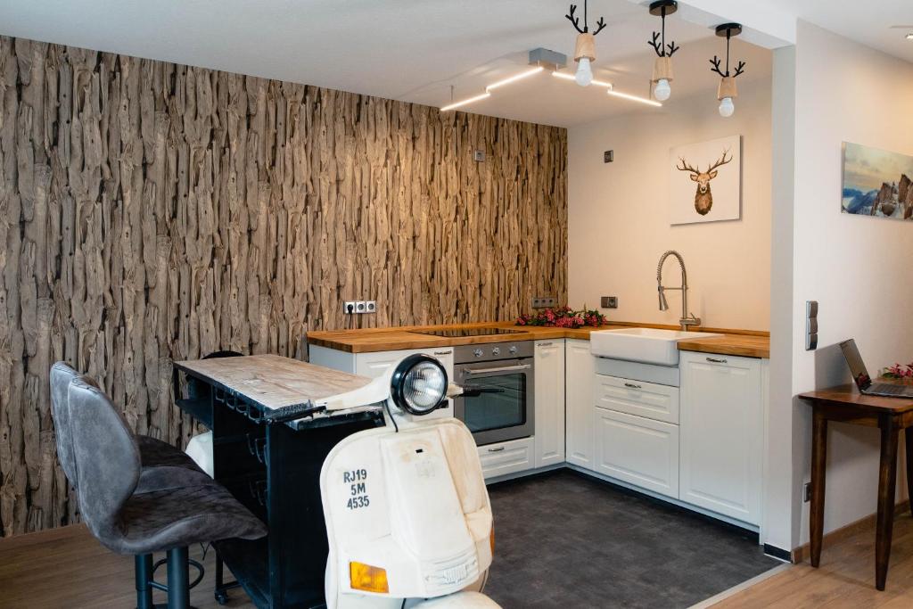 Kuchyň nebo kuchyňský kout v ubytování Apartment Schwarz Waldperle