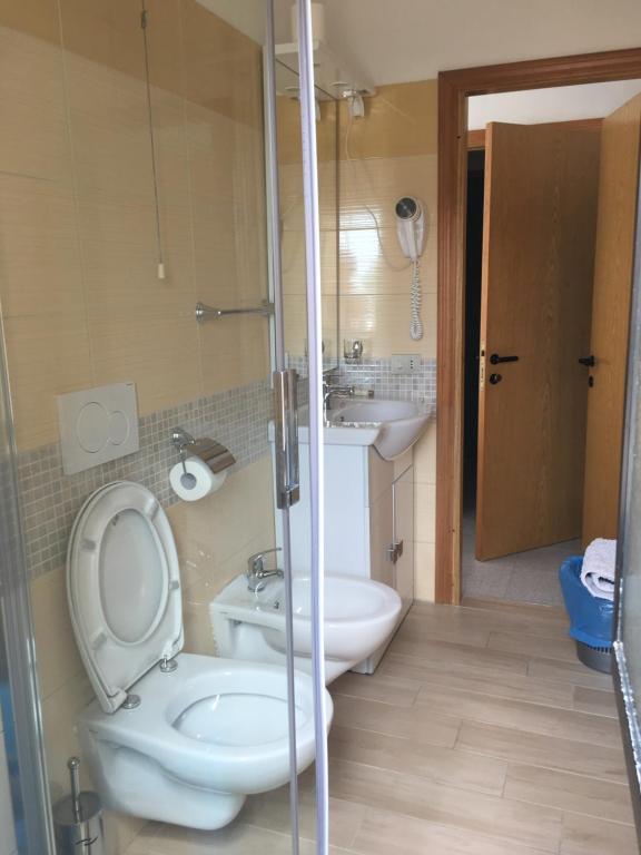 Koupelna v ubytování Hotel Alb's