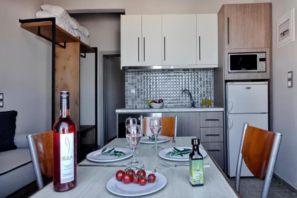 Kuchyň nebo kuchyňský kout v ubytování Electra Apartments