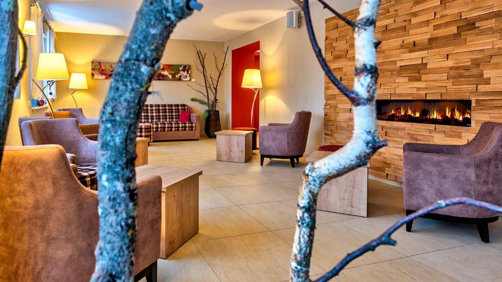 Posezení v ubytování Hotel & Pension Traumblick