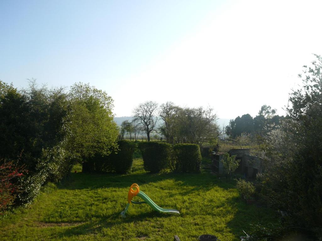 eine Zahnbürste auf dem Gras im Garten in der Unterkunft les Miquelots in Pont-d'Ouilly