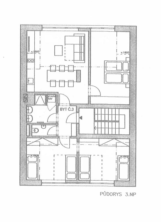 Půdorys ubytování Apartmán Pivoňka