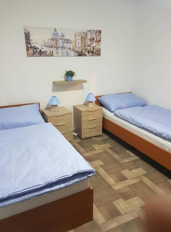 Postel nebo postele na pokoji v ubytování Penzion Alka