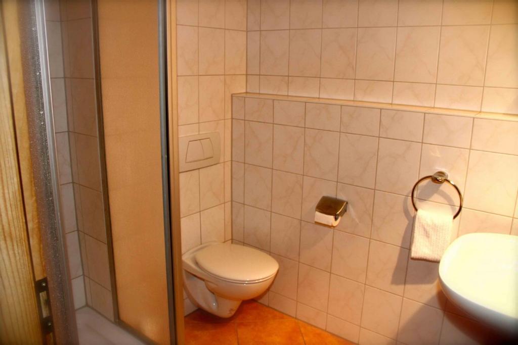 Koupelna v ubytování Hotel Hiemer