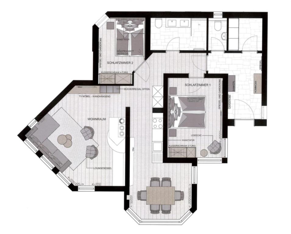Půdorys ubytování Leni´s Appartements