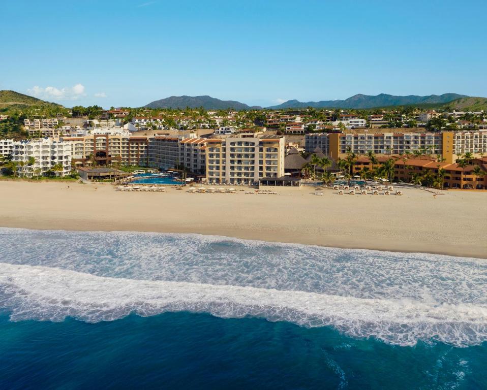 an aerial view of a beach with buildings at Krystal Grand Los Cabos - All Inclusive in San José del Cabo