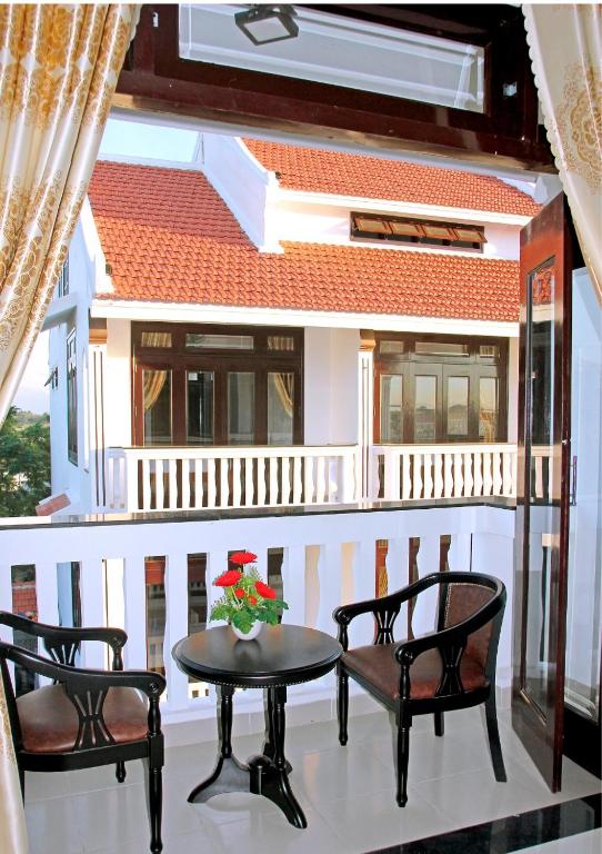 Balkón nebo terasa v ubytování Green Island Villa Hoi An