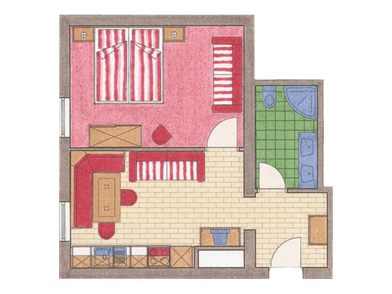Půdorys ubytování Hotel & Appartement Auerhahn