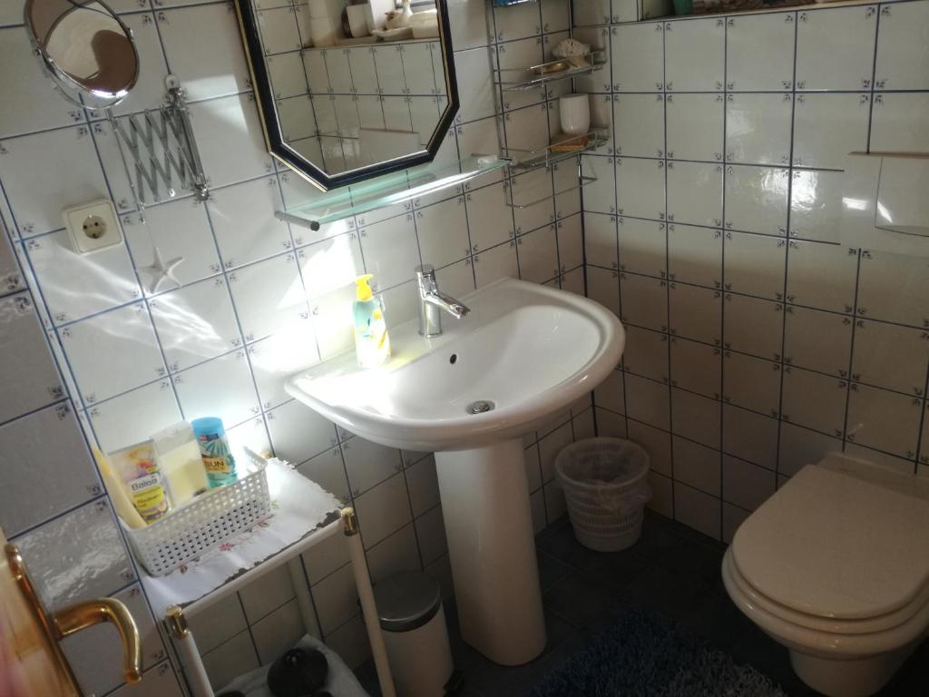 Koupelna v ubytování Landhaus Dora