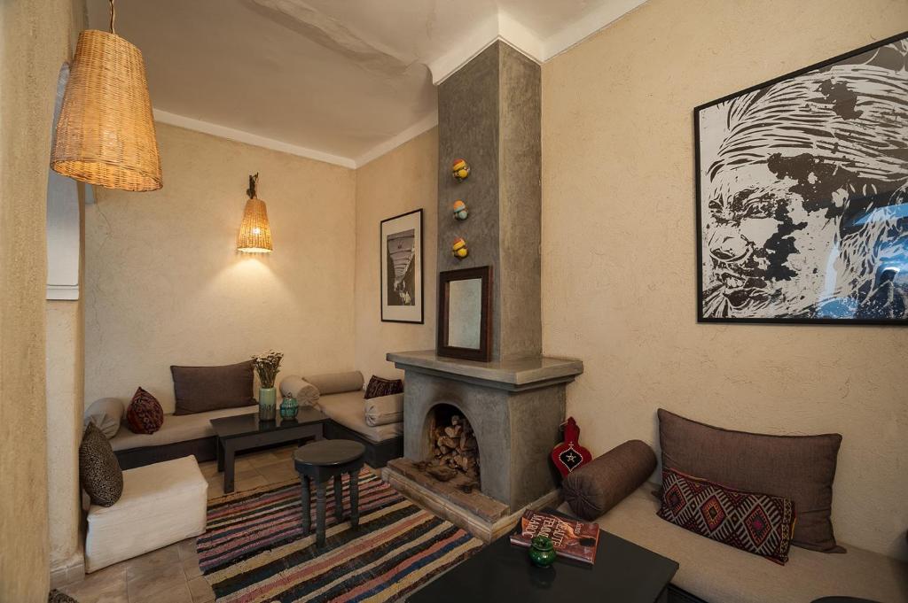 Posezení v ubytování Riad la Cle de la Medina, location en exclusivite