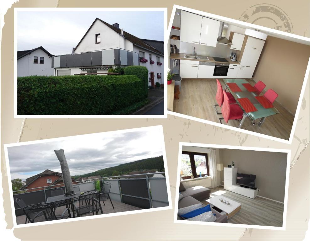 un collage de fotos de una casa en Ferienwohnung Frühlings, en Medebach