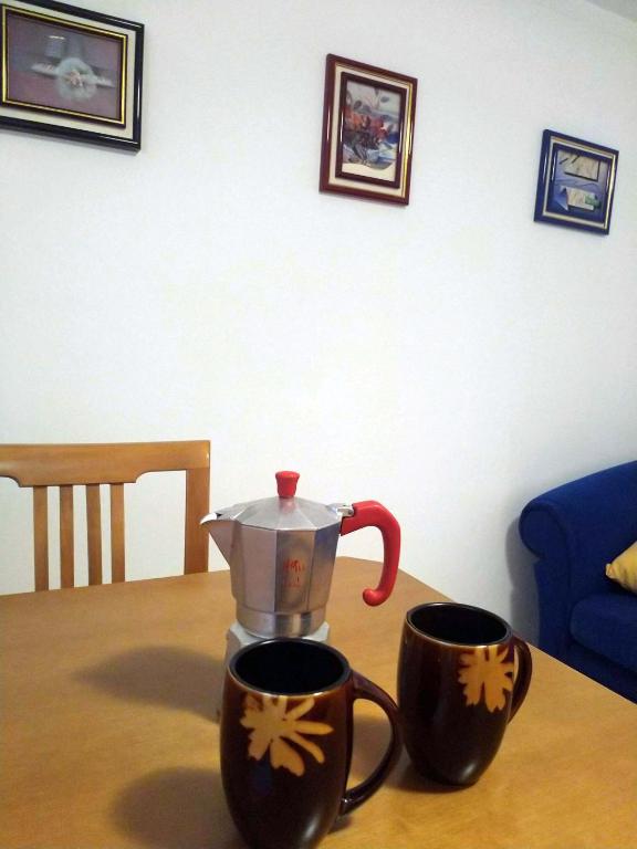 Príslušenstvo na prípravu kávy alebo čaju v ubytovaní Art apartment Syngrou