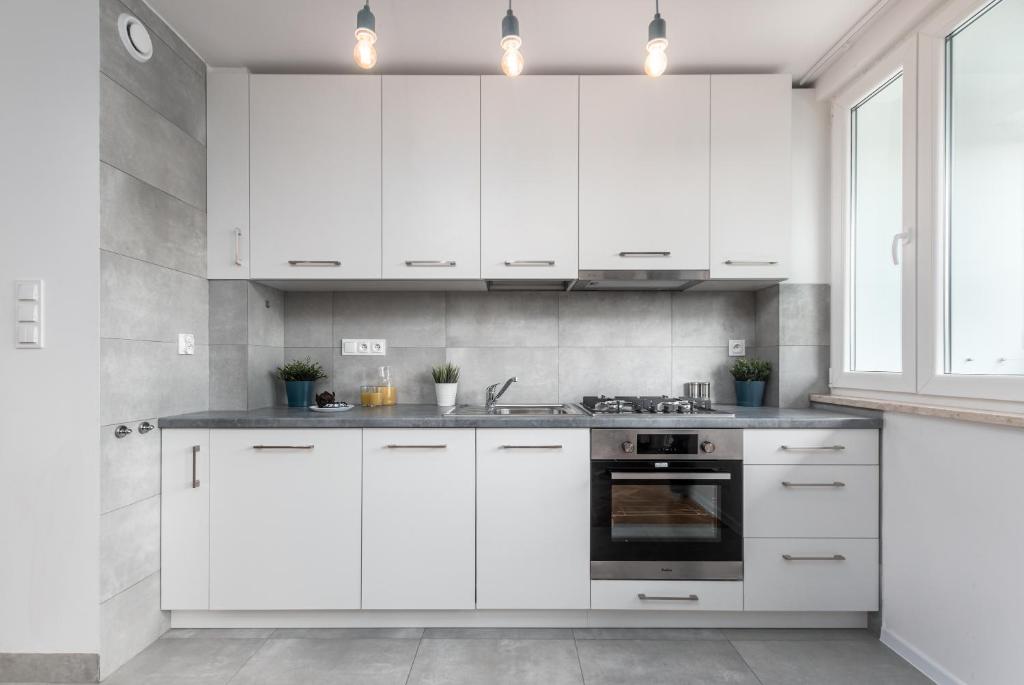 Kuchyňa alebo kuchynka v ubytovaní Apartaments Solec 79 by Noclegi Renters