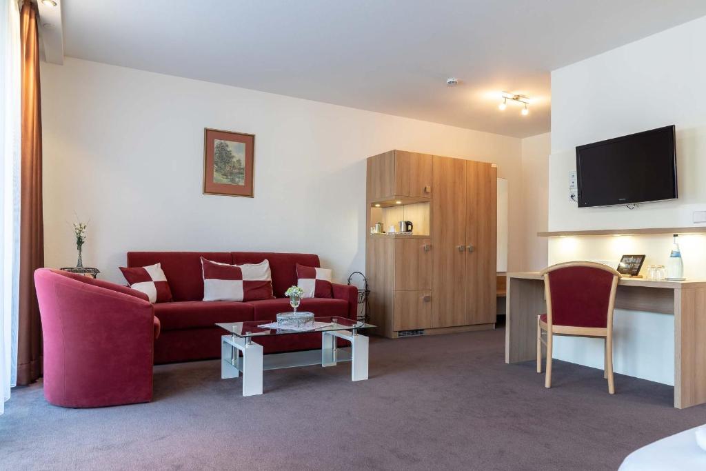 TV a/nebo společenská místnost v ubytování Hotel Rössle Berneck