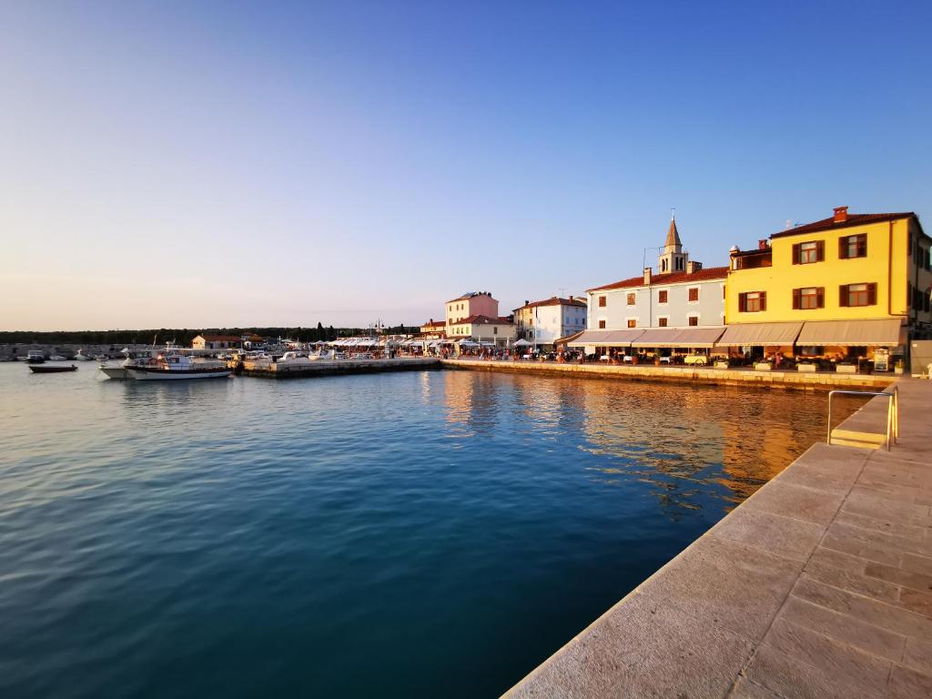 widok na port z łodziami w wodzie w obiekcie Apartments Petar Pan w Fažanie