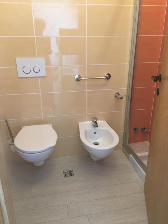Koupelna v ubytování Hotel Alb's